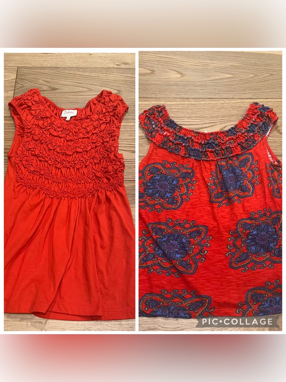 Anthropologie Bundle of Red Smocked Tops